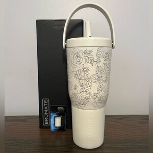 NEW Brumate 35oz Enchanted Rose Resa w/ 1 matching straw cover